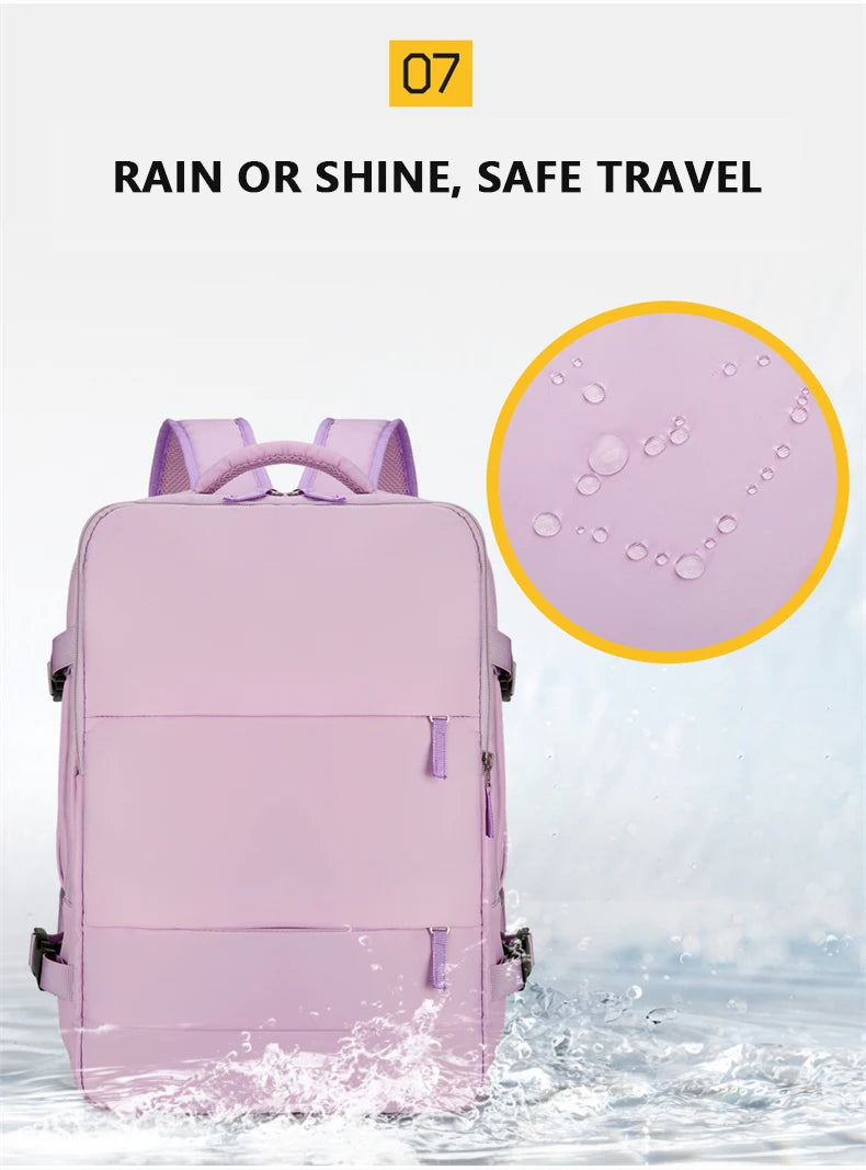 TravelDream - Mochila de Viagem Grande Feminina À Prova D'Água